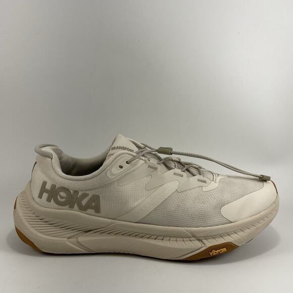 Hoka One One Transport Running Shoes Womens Size 11 B White Beige Vibram Sole - Picture 1 of 9